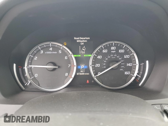 2017 Acura MDX Technology with VIN 5FRYD3H57HB004261, listed as a Copart auction lot 61956755 with 73,600 mi miles and Salvage title. Bid and sale history available at DreamBid. Image 9.