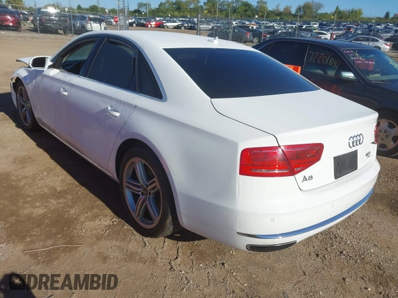 2013 Audi A8 4.0L with VIN WAUA2AFD9DN017867, listed as a IAAI auction lot 40430651 with 114,928 mi miles and . Bid and sale history available at DreamBid. Image 3.