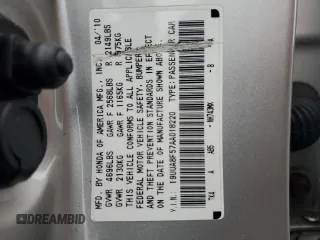 2010 Acura TL Technology z VIN 19UUA8F57AA018220, wystawiony jako Copart lot #59928325 z przebiegiem 136 319 mil mil oraz Szkoda całkowita • Salvage title. Historia ofert i sprzedaży dostępna na DreamBid. Obrazek 12.