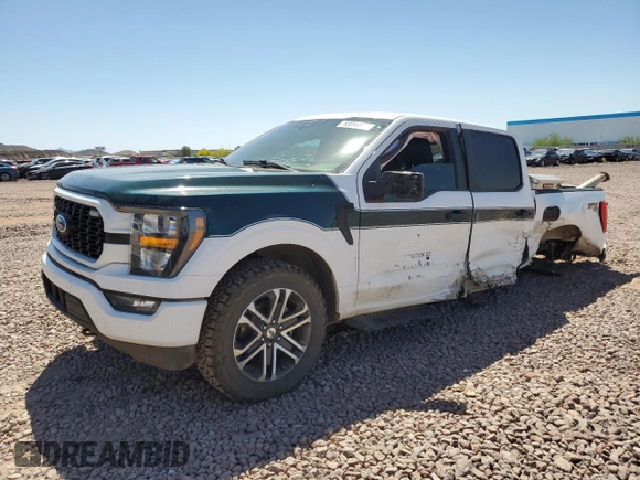 2023 Ford F-150 XL with VIN 1FTEW1EP4PKD83469, listed as a Copart auction lot 53099625 with 45,744 mi miles and Salvage title. Bid and sale history available at DreamBid. Image 1.