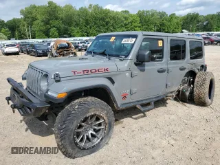 2019 Jeep Wrangler Unlimited Sahara with VIN 1C4HJXEGXKW620983, listed as a Copart auction lot 55098785 with 87,818 mi miles and Salvage title. Bid and sale history available at DreamBid. Image 1.
