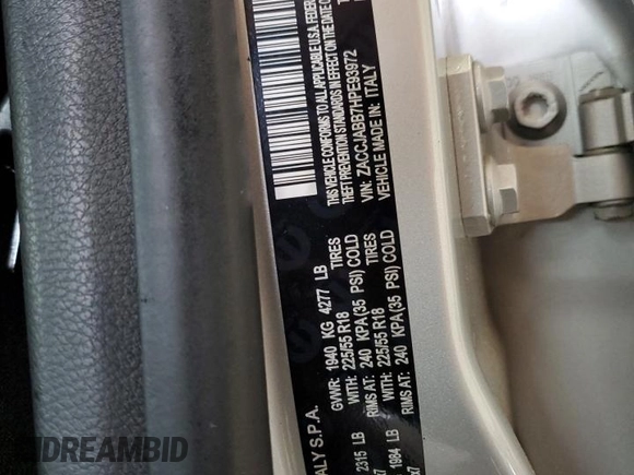 2017 Jeep Renegade Altitude с VIN ZACCJABB7HPE93972, выставлен на аукционе Copart как лот 58020285 с пробегом 71 234 миль миль и Списание • Salvage title. История ставок и продаж доступна на DreamBid. Изображение 13.
