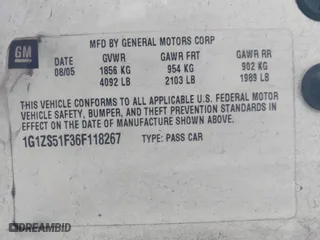 2006 Chevrolet Malibu LS w/1LS with VIN 1G1ZS51F36F118267, listed as a IAAI auction lot 41575599 with 193,496 mi miles. Bid and sale history available at carsss.com. Image 9.
