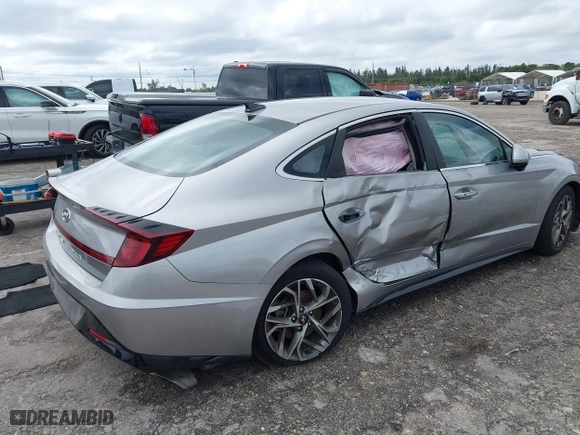 2021 Hyundai Sonata SEL with VIN KMHL64JA2MA145546, listed as a IAAI auction lot 41665569 with 42,164 mi miles. Bid and sale history available at carsss.com. Image 4.