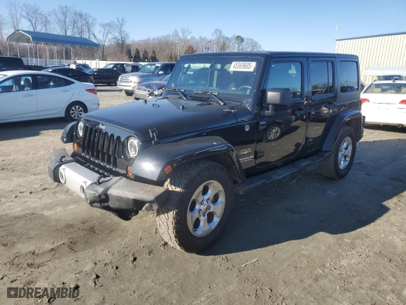 2013 Jeep Wrangler Unlimited Sahara with VIN 1C4HJWEG1DL517739, listed as a Copart auction lot 45569605 with 54,405 mi miles and Salvage Title. Bid and sale history available at carsss.com. Image 1.