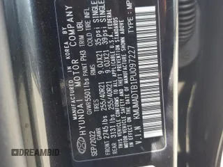 2023 Genesis GV70 2.5T with VIN KMUMADTB1PU097227, listed as a Copart auction lot 59223375 with Not provided miles and Salvage title. Bid and sale history available at DreamBid. Image 13.