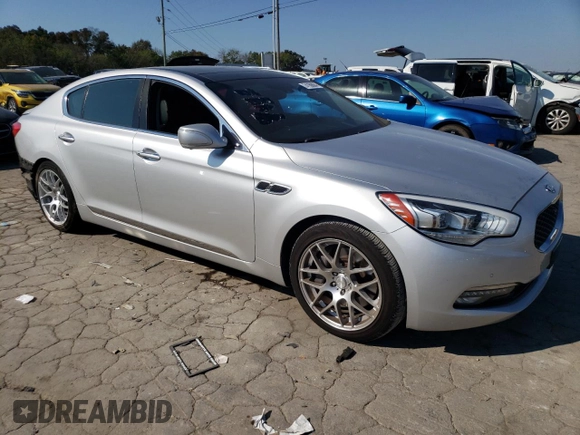 2015 Kia K900 Luxury with VIN KNALW4D44F6019332, listed as a Copart auction lot 74169884 with 120,924 mi miles and Salvage Title. Bid and sale history available at carsss.com. Image 4.