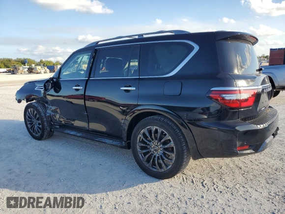 2023 Nissan Armada Platinum with VIN JN8AY2DA4P9404361, listed as a Copart auction lot 80467804 with 8,026 mi miles and Salvage Title. Bid and sale history available at carsss.com. Image 2.