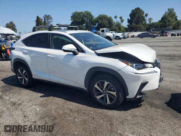 2020 Lexus NX 300h with VIN JTJGJRDZ8L5008635, listed as a Copart auction lot 61478925 with 57,773 mi miles and Salvage title. Bid and sale history available at DreamBid. Image 4.