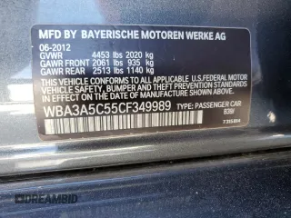 2012 BMW 3 Series 328i with VIN WBA3A5C55CF349989, listed as a Copart auction lot 45947105 with 174,152 mi miles and Salvage Title. Bid and sale history available at carsss.com. Image 12.
