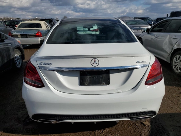 2018 Mercedes-Benz C-Class C 300 with VIN WDDWF4KB8JR348548, listed as a Copart auction lot 47240525 with 91,347 mi miles and Salvage Title. Bid and sale history available at carsss.com. Image 6.