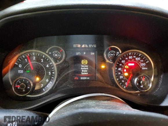 2021 Ram 1500 Big Horn with VIN 1C6SRFBT1MN592064, listed as a Copart auction lot 44247185 with 83,224 mi miles and Salvage Title. Bid and sale history available at carsss.com. Image 9.