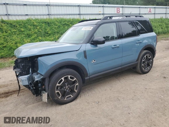 2022 Ford Bronco Sport Outer Banks z VIN 3FMCR9C61NRD00690, wystawiony jako Copart lot #61822235 z przebiegiem 10 635 mil mil oraz Czysty tytuł • Clean title. Historia ofert i sprzedaży dostępna na DreamBid. Obrazek 1.