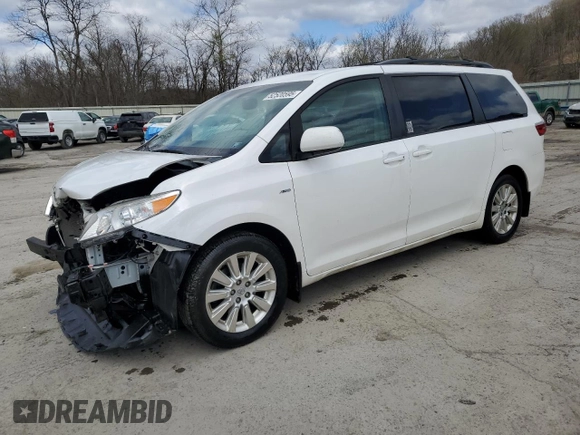 2016 Toyota Sienna LE with VIN 5TDJK3DC3GS131175, listed as a Copart auction lot 52520595 with 107,001 mi miles and Salvage Title. Bid and sale history available at carsss.com. Image 1.