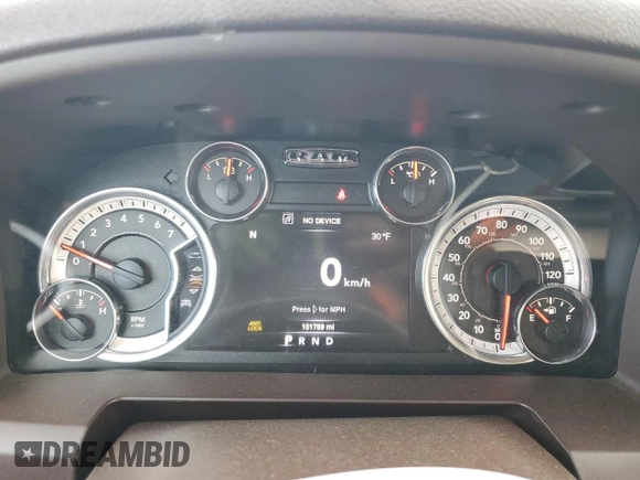 2016 Ram 1500 SLT with VIN 1C6RR7LT5GS272688, listed as a Copart auction lot 86714574 with 101,789 mi miles and Salvage title. Bid and sale history available at DreamBid. Image 9.