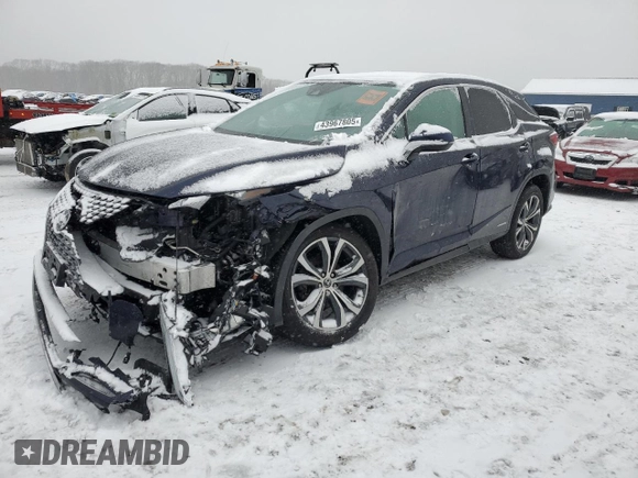 2020 Lexus RX with VIN 2T2HGMDA6LC053459, listed as a Copart auction lot 43967805 with 59,381 mi miles and Salvage Title. Bid and sale history available at carsss.com. Image 1.