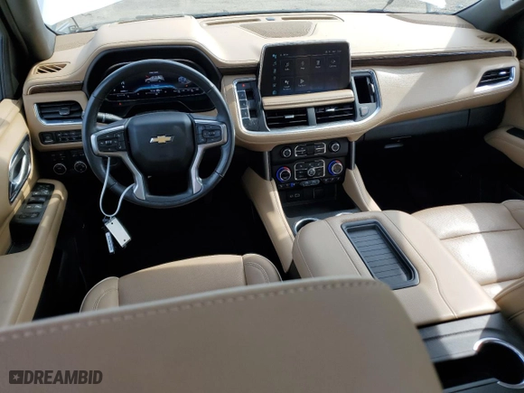 2022 Chevrolet Tahoe Premier with VIN 1GNSKSKD4NR259955, listed as a Copart auction lot 67458224 with 25,050 mi miles and Salvage Title. Bid and sale history available at carsss.com. Image 8.
