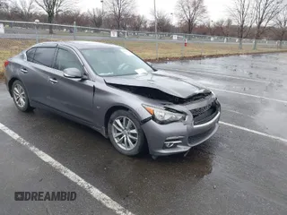 2014 Infiniti Q50 Premium with VIN JN1BV7AR7EM686881, listed as a IAAI auction lot 41812109 with 161,994 mi miles. Bid and sale history available at carsss.com. Image 1.