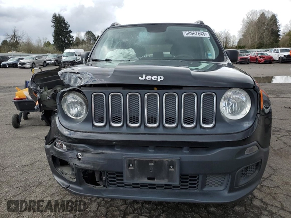 2018 Jeep Renegade Sport z VIN ZACCJBAB6JPG92329, wystawiony jako Copart lot #50967645 z przebiegiem 61 256 mil mil oraz Szkoda całkowita • Salvage title. Historia ofert i sprzedaży dostępna na DreamBid. Obrazek 5.