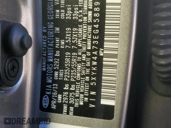2014 Kia Sorento SX Limited with VIN 5XYKW4A73EG458899, listed as a Copart auction lot 42928995 with 156,459 mi miles and Salvage Title. Bid and sale history available at carsss.com. Image 13.