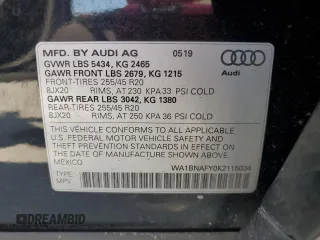 2019 Audi Q5 Premium Plus with VIN WA1BNAFY0K2115034, listed as a Copart auction lot 58176075 with 78,705 mi miles and Non repairable. Bid and sale history available at DreamBid. Image 13.