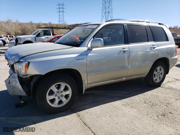 2003 Toyota Highlander with VIN JTEHF21A330108729, listed as a Copart auction lot 47134815 with 52,526 mi miles and Salvage Title. Bid and sale history available at carsss.com. Image 1.