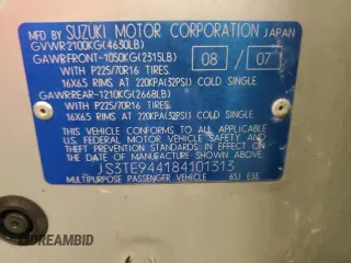 2008 Suzuki Grand Vitara XSport z VIN JS3TE944184101313, wystawiony jako Copart lot #83494084 z przebiegiem 115 504 mil mil oraz Szkoda całkowita • Salvage title. Historia ofert i sprzedaży dostępna na DreamBid. Obrazek 14.