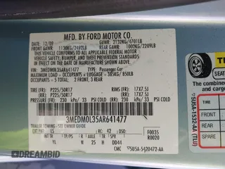 2010 Mercury Milan Hybrid with VIN 3MEDM0L35AR641477, listed as a IAAI auction lot 42443628 with 102,890 mi miles and . Bid and sale history available at DreamBid. Image 9.