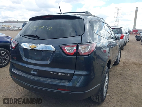 2013 Chevrolet Traverse LS with VIN 1GNKRFED7DJ116297, listed as a IAAI auction lot 41894310 with 180,551 mi miles. Bid and sale history available at carsss.com. Image 4.