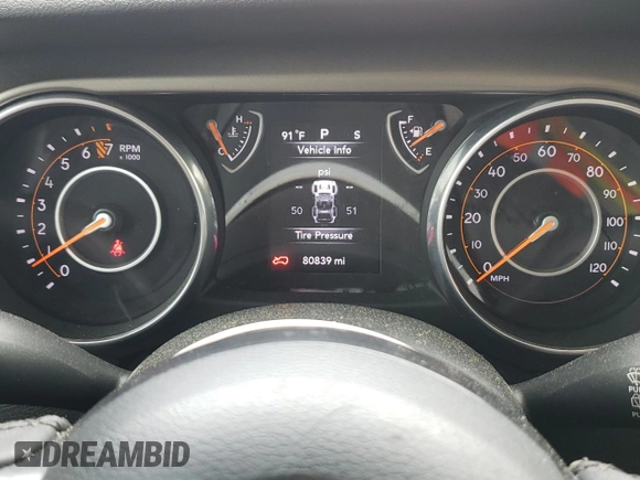 2018 Jeep Wrangler Unlimited Sport z VIN 1C4HJXDG1JW225039, wystawiony jako Copart lot #58772725 z przebiegiem 80 839 mil mil oraz Szkoda całkowita • Salvage title. Historia ofert i sprzedaży dostępna na DreamBid. Obrazek 9.