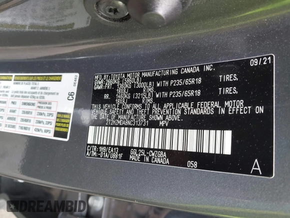 2022 Lexus RX 350 z VIN 2T2HZMDA8NC313731, wystawiony jako IAAI lot #42190259 z przebiegiem 144 177 mil mil oraz . Historia ofert i sprzedaży dostępna na DreamBid. Obrazek 9.