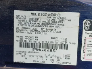 2011 Ford Mustang V6 with VIN 1ZVBP8AM9B5138207, listed as a IAAI auction lot 42565744 with 154,151 mi miles and . Bid and sale history available at DreamBid. Image 9.