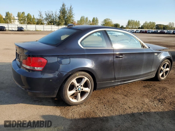 2009 BMW 1 Series 128i with VIN WBAUP73569VK76113, listed as a Copart auction lot 73601344 with Not Provided miles and Salvage Title. Bid and sale history available at carsss.com. Image 3.
