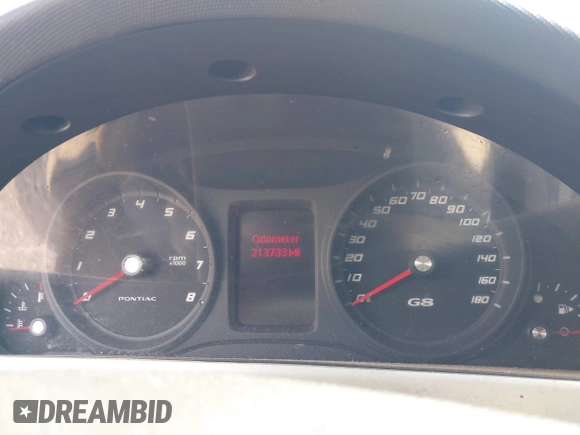 2009 Pontiac G8 with VIN 6G2ER57729L152974, listed as a IAAI auction lot 42083226 with 213,733 mi miles and . Bid and sale history available at DreamBid. Image 7.
