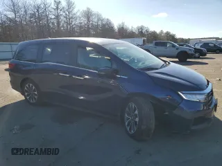 2023 Honda Odyssey EX-L with VIN 5FNRL6H65PB034599, listed as a Copart auction lot 44299035 with 22,817 mi miles and Salvage Title. Bid and sale history available at carsss.com. Image 4.