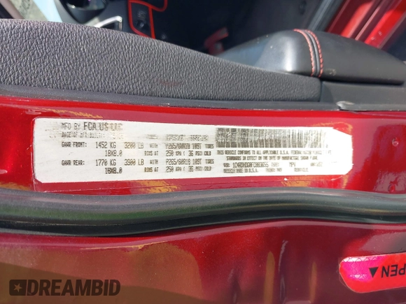 2018 Dodge Durango GT with VIN 1C4RDHDG5JC239657, listed as a IAAI auction lot 42203858 with 156,861 mi miles and . Bid and sale history available at DreamBid. Image 9.