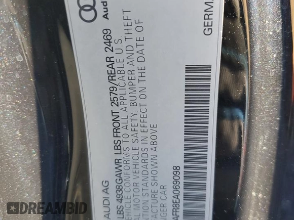 2014 Audi S5 Premium Plus with VIN WAUCGAFR8EA069098, listed as a Copart auction lot 42747945 with 90,719 mi miles and Salvage Title. Bid and sale history available at carsss.com. Image 13.