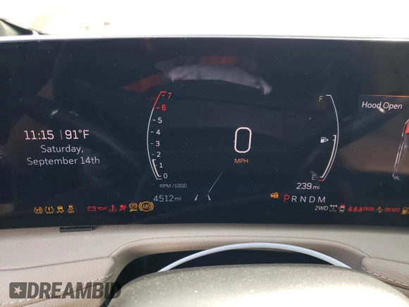 2024 Cadillac XT4 AWD Luxury with VIN 1GYFZBR4XRF199970, listed as a Copart auction lot 71496774 with 4,512 mi miles and Salvage Title. Bid and sale history available at carsss.com. Image 9.