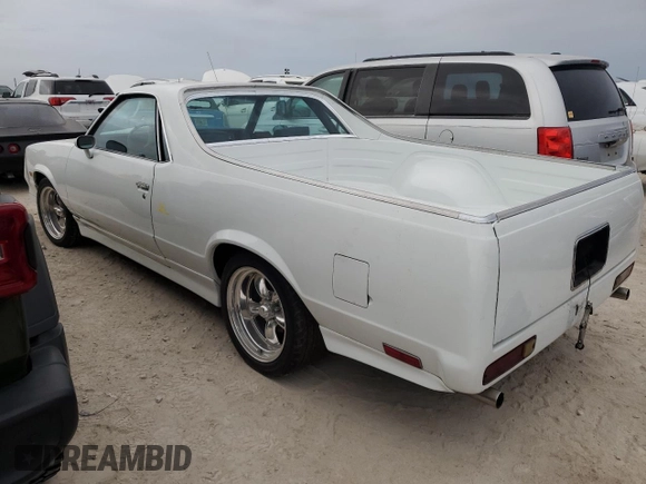 1984 Chevrolet El Camino z VIN 1GCCW80H7ER173291, wystawiony jako Copart lot #76606244 z przebiegiem Nie podano mil oraz Szkoda całkowita • Salvage title. Historia ofert i sprzedaży dostępna na DreamBid. Obrazek 2.