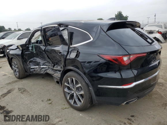 2023 Acura MDX w/Technology Package with VIN 5J8YE1H45PL042305, listed as a Copart auction lot 76709004 with 21,875 mi miles and Salvage Title. Bid and sale history available at carsss.com. Image 2.