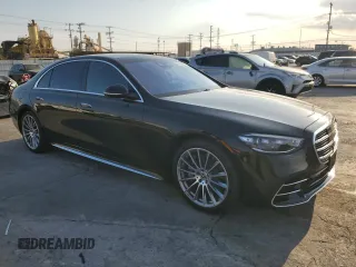 2023 Mercedes-Benz S-Class S 500 with VIN W1K6G6DBXPA225492, listed as a Copart auction lot 81487724 with 20,430 mi miles and Salvage Title. Bid and sale history available at carsss.com. Image 4.