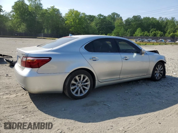 2010 Lexus LS 460 with VIN JTHCL5EF2A5005802, listed as a Copart auction lot 55045745 with 146,507 mi miles and Salvage title. Bid and sale history available at DreamBid. Image 3.