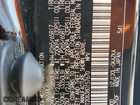 2008 Lexus GX 470 z VIN JTJBT20X380157670, wystawiony jako Copart lot #60814315 z przebiegiem 239 030 mil mil oraz Szkoda całkowita • Salvage title. Historia ofert i sprzedaży dostępna na DreamBid. Obrazek 13.
