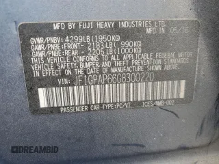 2016 Subaru Impreza Special Sports Premium с VIN JF1GPAP66G8300220, выставлен на аукционе Copart как лот 58244395 с пробегом 95 796 миль миль и Списание • Salvage title. История ставок и продаж доступна на DreamBid. Изображение 12.