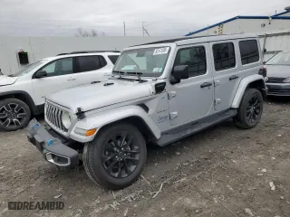 2024 Jeep Wrangler 4xe Sahara with VIN 1C4RJXP69RW162663, listed as a Copart auction lot 50141385 with 7,156 mi miles and Salvage Title. Bid and sale history available at carsss.com. Image 1.