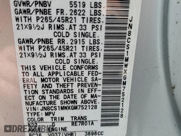 2016 Infiniti QX70 z VIN JN8CS1MWXGM752128, wystawiony jako Copart lot #52147115 z przebiegiem 122 637 mil mil oraz Tytuł czysty. Historia ofert i sprzedaży dostępna na DreamBid. Obrazek 15.