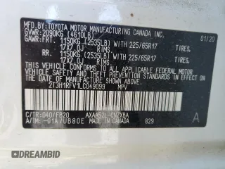 2020 Toyota RAV4 LE with VIN 2T3H1RFV1LC049099, listed as a Copart auction lot 48120255 with 39,760 mi miles and Salvage Title. Bid and sale history available at carsss.com. Image 14.