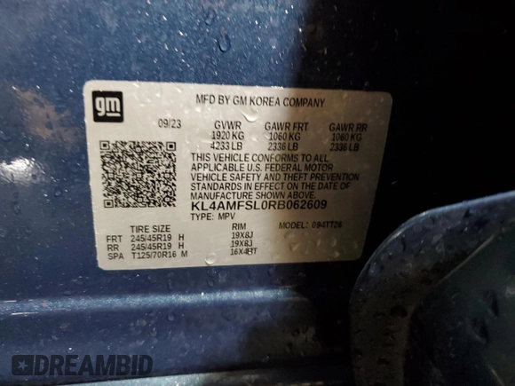 2024 Buick Encore GX Avenir с VIN KL4AMFSL0RB062609, выставлен на аукционе Copart как лот 75901274 с пробегом 9 972 миль миль и Списание • Salvage title. История ставок и продаж доступна на DreamBid. Изображение 13.