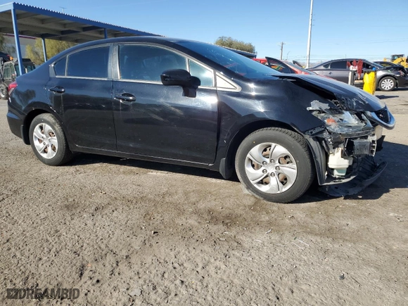 2014 Honda Civic Sedan LX with VIN 19XFB2F50EE025563, listed as a Copart auction lot 48338015 with 116,541 mi miles and Salvage Title. Bid and sale history available at carsss.com. Image 4.