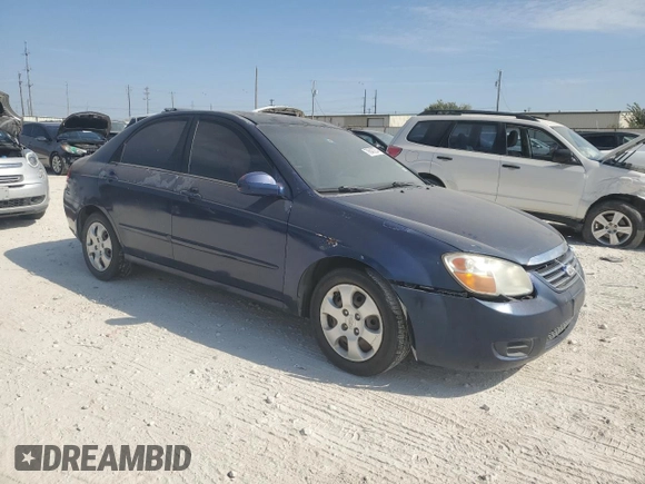 2007 Kia Spectra EX with VIN KNAFE121875467541, listed as a Copart auction lot 76845204 with 185,017 mi miles and Clean Title. Bid and sale history available at carsss.com. Image 4.